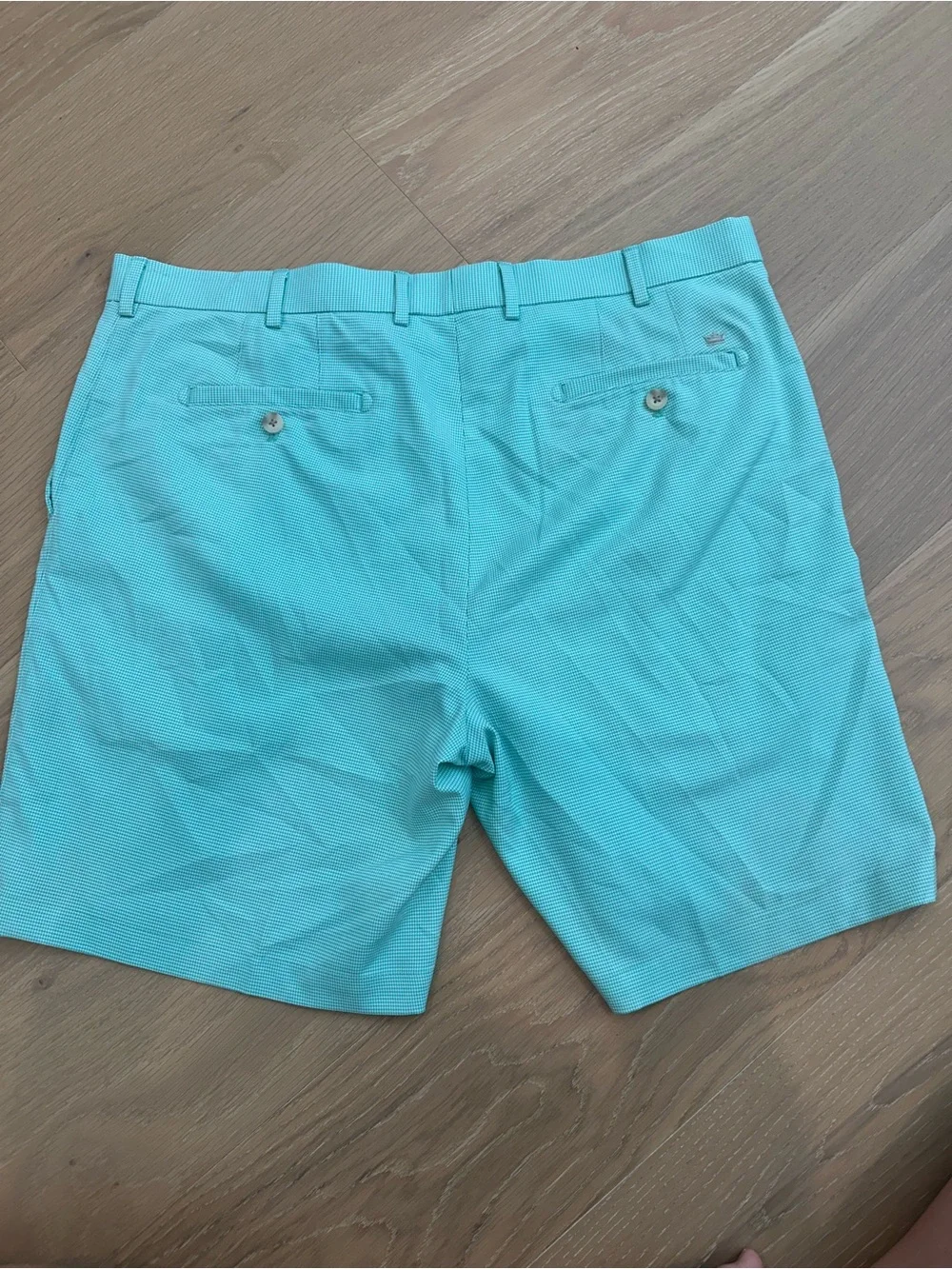 Men’s Peter Millar Wicking Salem Houndstooth Golf Shorts Pattern Green Size 38